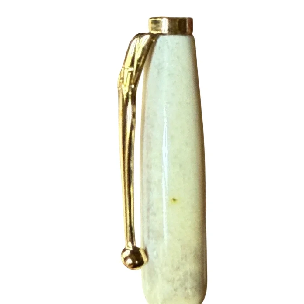 Handmade Deer Antler Ballpoint Pen Gold Tone Hardware Rustic Writing Gift